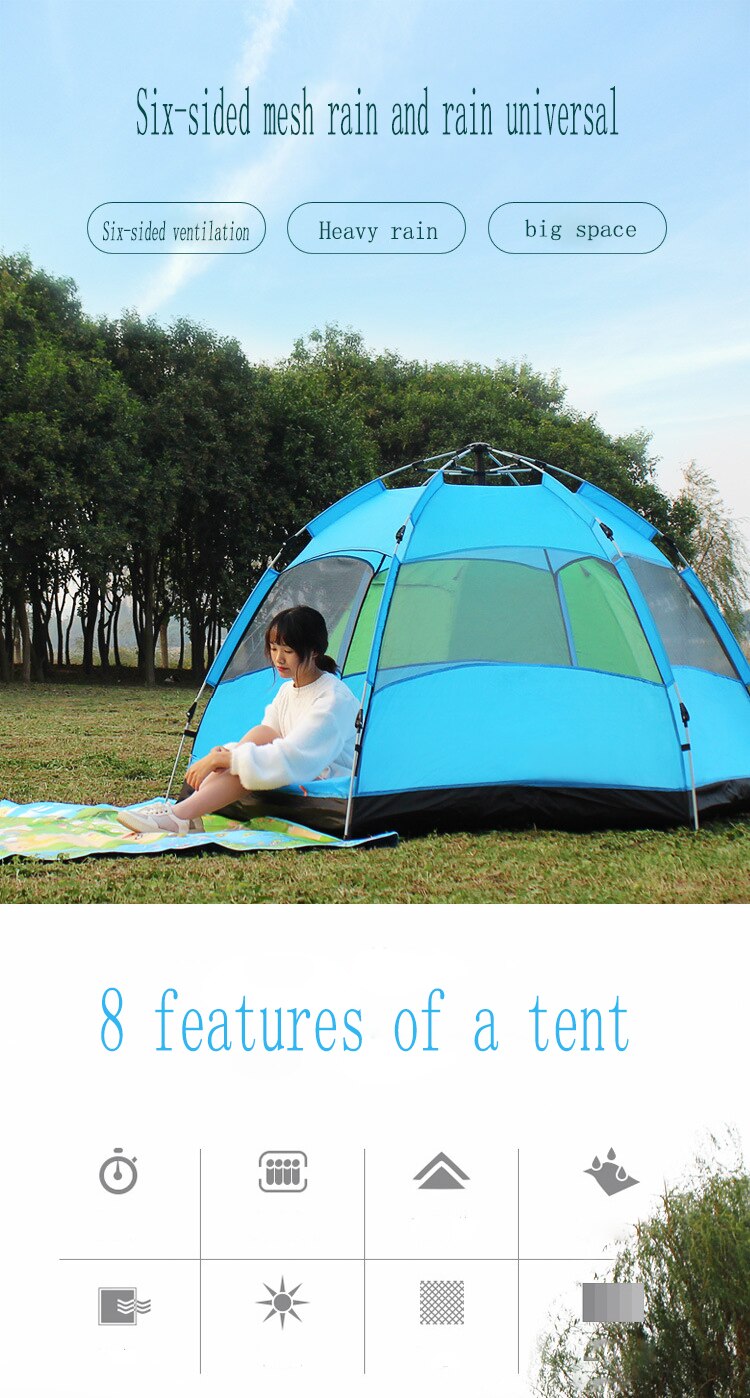 Cheap Goat Tents Automatic multi person double layer 5 8 people hexagonal tent outdoor camping camping rain tent Tents Cheap Goat Tents Automatic multi person double layer 5 8 people hexagonal tent outdoor camping camping rain tent Tents